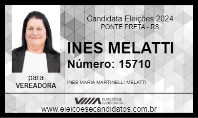 Candidato INES MELATTI 2024 - PONTE PRETA - Eleições