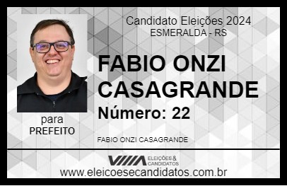 Candidato FABIO ONZI CASAGRANDE 2024 - ESMERALDA - Eleições