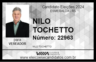 Candidato NILO TOCHETTO 2024 - ESMERALDA - Eleições