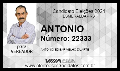 Candidato ANTONIO 2024 - ESMERALDA - Eleições