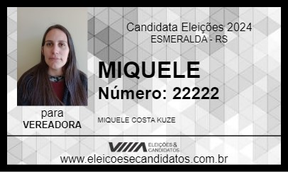 Candidato MIQUELE 2024 - ESMERALDA - Eleições