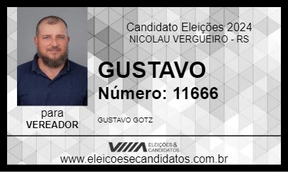 Candidato GUSTAVO 2024 - NICOLAU VERGUEIRO - Eleições