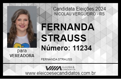 Candidato FERNANDA STRAUSS 2024 - NICOLAU VERGUEIRO - Eleições