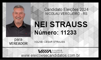 Candidato NEI STRAUSS 2024 - NICOLAU VERGUEIRO - Eleições