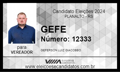 Candidato GEFE 2024 - PLANALTO - Eleições