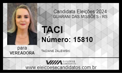 Candidato TACI 2024 - GUARANI DAS MISSÕES - Eleições