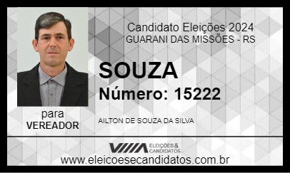 Candidato SOUZA 2024 - GUARANI DAS MISSÕES - Eleições