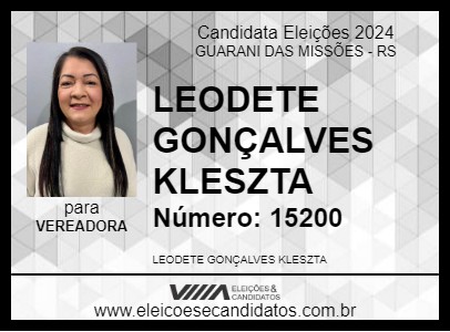 Candidato LEODETE GONÇALVES KLESZTA 2024 - GUARANI DAS MISSÕES - Eleições