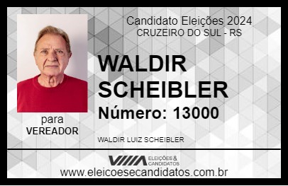 Candidato WALDIR SCHEIBLER 2024 - CRUZEIRO DO SUL - Eleições