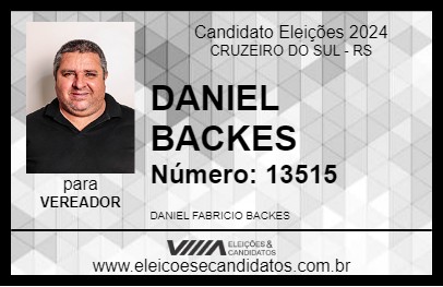 Candidato DANIEL BACKES 2024 - CRUZEIRO DO SUL - Eleições