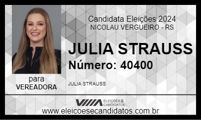 Candidato JULIA STRAUSS 2024 - NICOLAU VERGUEIRO - Eleições