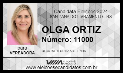 Candidato OLGA ORTIZ 2024 - SANT\ANA DO LIVRAMENTO - Eleições