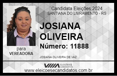 Candidato JOSIANA OLIVEIRA 2024 - SANT\ANA DO LIVRAMENTO - Eleições