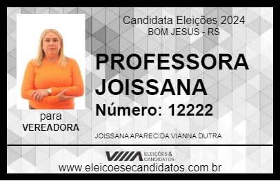 Candidato PROFESSORA JOISSANA 2024 - BOM JESUS - Eleições