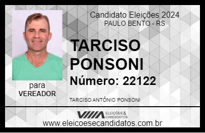 Candidato TARCISO PONSONI 2024 - PAULO BENTO - Eleições