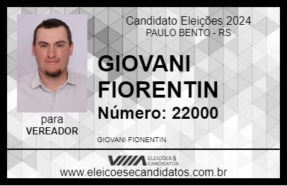 Candidato GIOVANI FIORENTIN 2024 - PAULO BENTO - Eleições