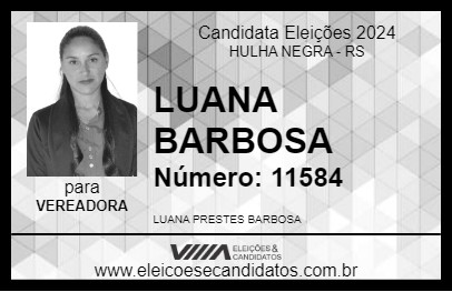 Candidato LUANA BARBOSA 2024 - HULHA NEGRA - Eleições