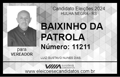 Candidato BAIXINHO DA PATROLA 2024 - HULHA NEGRA - Eleições