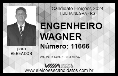 Candidato ENGENHEIRO WAGNER 2024 - HULHA NEGRA - Eleições