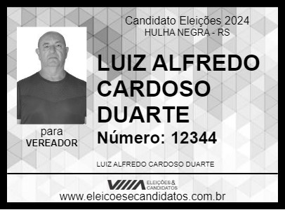 Candidato LUIZ ALFREDO CARDOSO DUARTE 2024 - HULHA NEGRA - Eleições