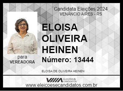 Candidato ELOISA OLIVEIRA HEINEN 2024 - VENÂNCIO AIRES - Eleições