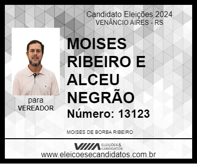 Candidato MOISES RIBEIRO E ALCEU NEGRÃO 2024 - VENÂNCIO AIRES - Eleições