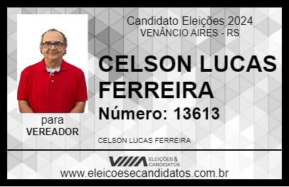 Candidato CELSON LUCAS FERREIRA 2024 - VENÂNCIO AIRES - Eleições