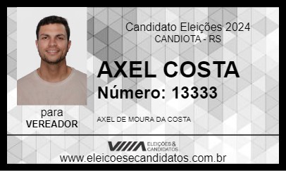 Candidato AXEL COSTA  2024 - CANDIOTA - Eleições