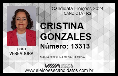 Candidato CRISTINA GONZALES 2024 - CANDIOTA - Eleições