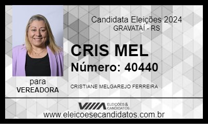 Candidato CRIS MEL 2024 - GRAVATAÍ - Eleições