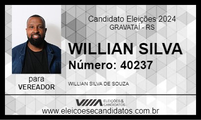 Candidato WILLIAN SILVA 2024 - GRAVATAÍ - Eleições