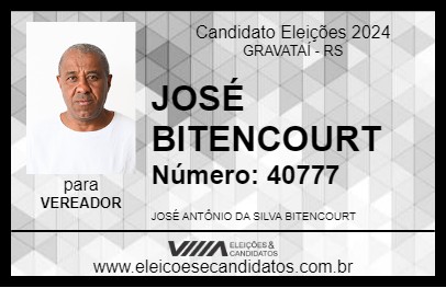 Candidato JOSÉ BITENCOURT 2024 - GRAVATAÍ - Eleições