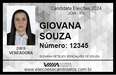 Candidato GIOVANA SOUZA 2024 - JÓIA - Eleições