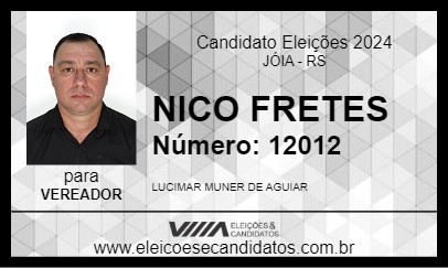 Candidato NICO FRETES 2024 - JÓIA - Eleições