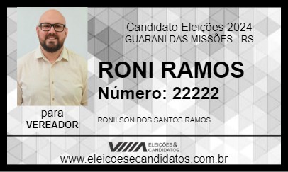 Candidato RONI RAMOS 2024 - GUARANI DAS MISSÕES - Eleições