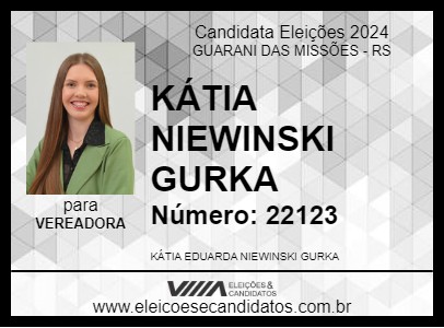 Candidato KÁTIA NIEWINSKI GURKA 2024 - GUARANI DAS MISSÕES - Eleições