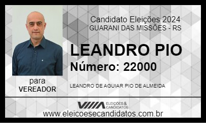 Candidato LEANDRO PIO 2024 - GUARANI DAS MISSÕES - Eleições