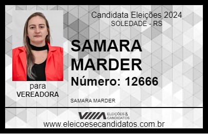 Candidato SAMARA MARDER 2024 - SOLEDADE - Eleições