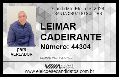 Candidato LEIMAR CADEIRANTE 2024 - SANTA CRUZ DO SUL - Eleições