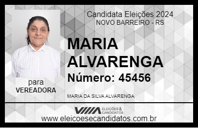 Candidato MARIA  ALVARENGA 2024 - NOVO BARREIRO - Eleições