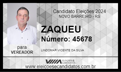 Candidato ZAQUEU 2024 - NOVO BARREIRO - Eleições