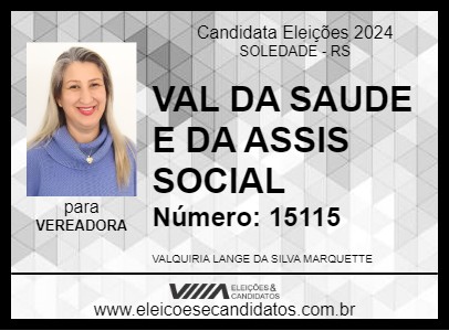 Candidato VAL DA SAÚDE 2024 - SOLEDADE - Eleições