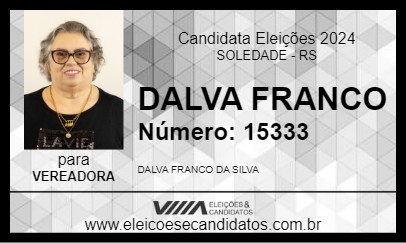 Candidato DALVA FRANCO 2024 - SOLEDADE - Eleições