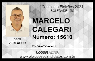 Candidato MARCELO CALEGARI 2024 - SOLEDADE - Eleições