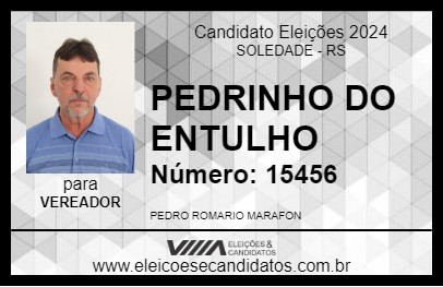 Candidato PEDRINHO DO ENTULHO 2024 - SOLEDADE - Eleições