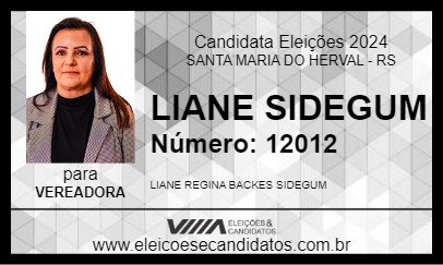 Candidato LIANE SIDEGUM 2024 - SANTA MARIA DO HERVAL - Eleições