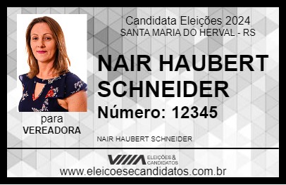 Candidato NAIR HAUBERT SCHNEIDER 2024 - SANTA MARIA DO HERVAL - Eleições