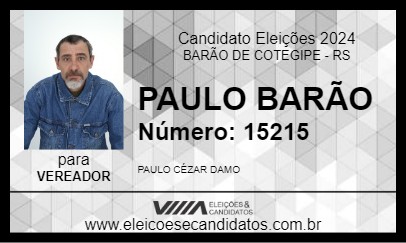 Candidato PAULO BARÃO 2024 - BARÃO DE COTEGIPE - Eleições