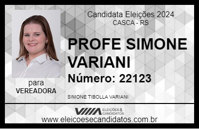 Candidato PROFE SIMONE VARIANI  2024 - CASCA - Eleições