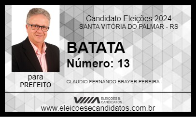 Candidato BATATA 2024 - SANTA VITÓRIA DO PALMAR - Eleições